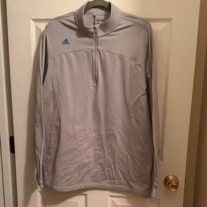 Adidas Men's Light Gray Pullover Golf Jacket